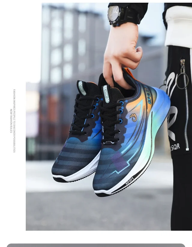 Breathable Knit Men's Cushioned Running Shoes 2025 Detail