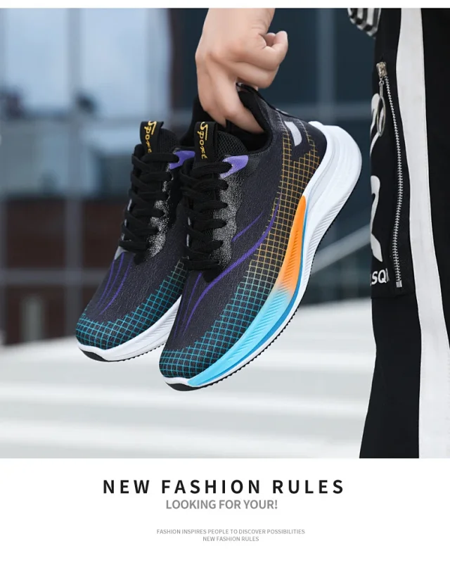 Summer Men's Breathable Mesh K-Style Sneakers Detail