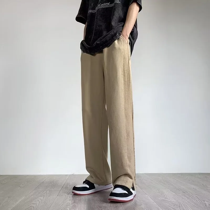 Men's 2025 S/S Solid Wide-Leg Trousers