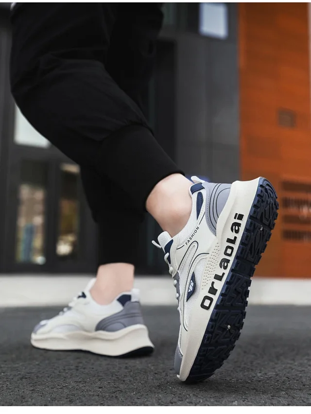 Men's 2025 Dad Sneakers Anti-Odor Mesh Detail