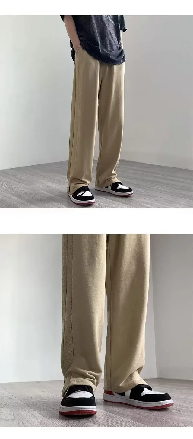 Men's 2025 S/S Solid Wide-Leg Trousers Detail