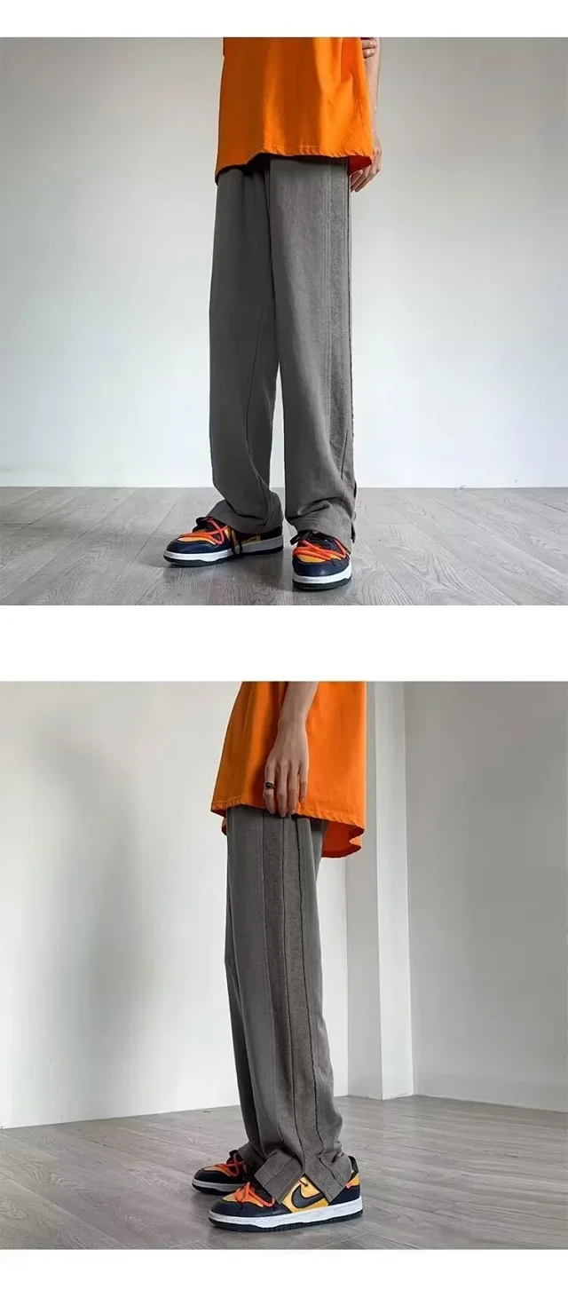 Men's 2025 S/S Solid Wide-Leg Trousers Detail