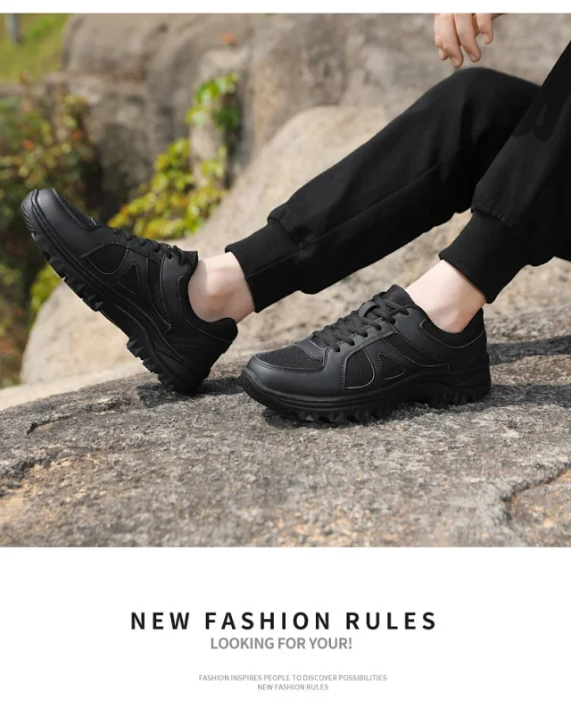 Men's Breathable Hiking Shoes Waterproof Chunky Sole Detail