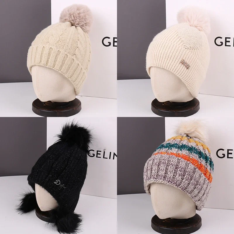 Pom Pom Knit Beanie Unisex Korean