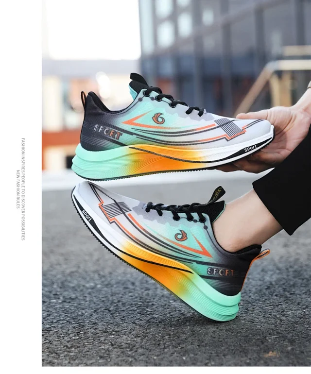 Breathable Knit Men's Cushioned Running Shoes 2025 Detail