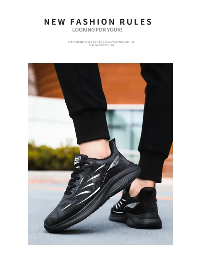 Men's Fashion Leather Low-Top Runners Detail
