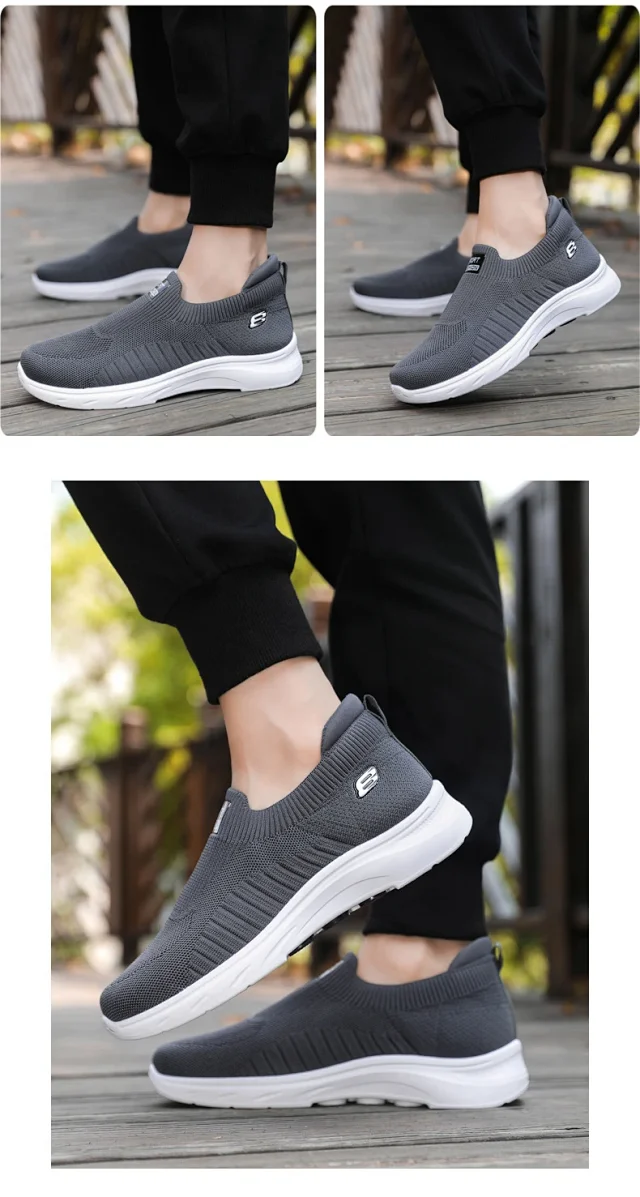 Summer New Men's Flyknit Slip-On Casual Shoes Detail