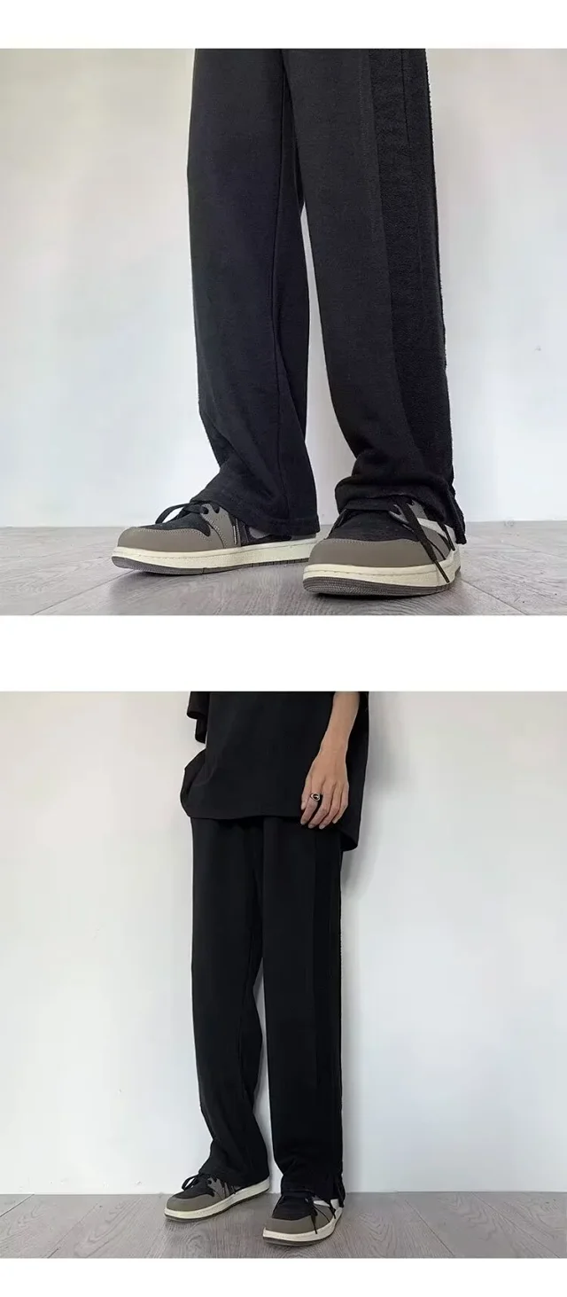 Men's 2025 S/S Solid Wide-Leg Trousers Detail