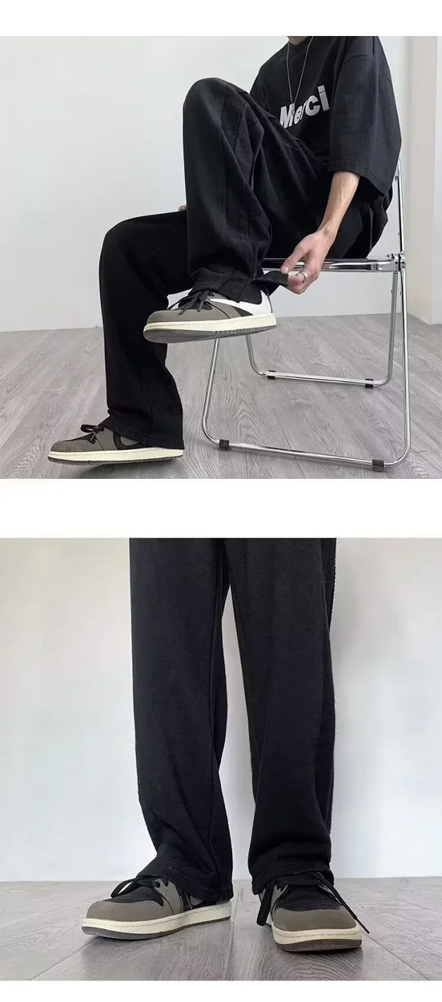 Men's 2025 S/S Solid Wide-Leg Trousers Detail