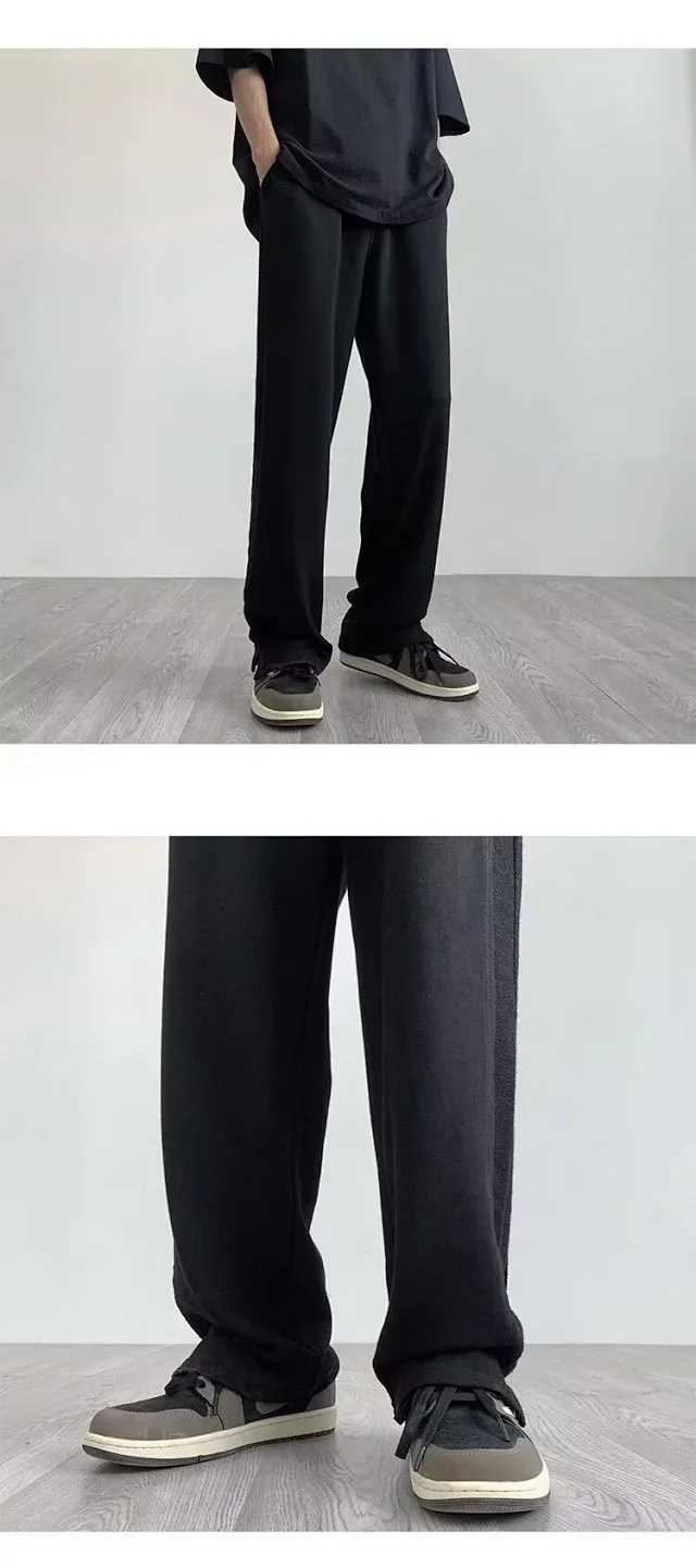 Men's 2025 S/S Solid Wide-Leg Trousers Detail