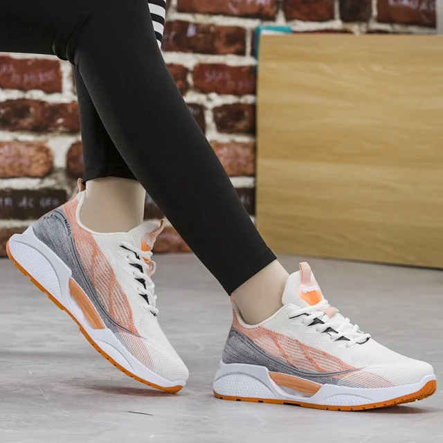 Youth Unisex Mesh Breathable Sport White Sneakers Detail
