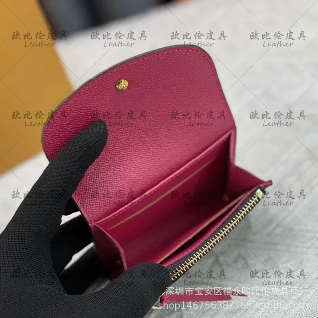 M41939 Genuine Leather Women's Wallet Gold-tone Detail