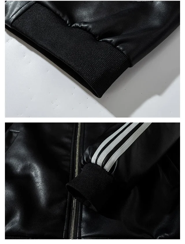2025 PU Men's Retro Quilted Bomber Detail