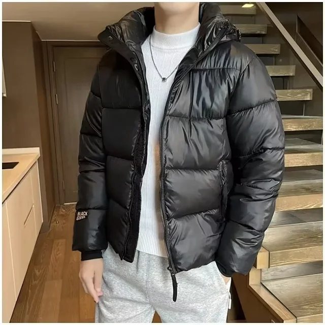 New Winter Insulated Black Gold Parka Detail