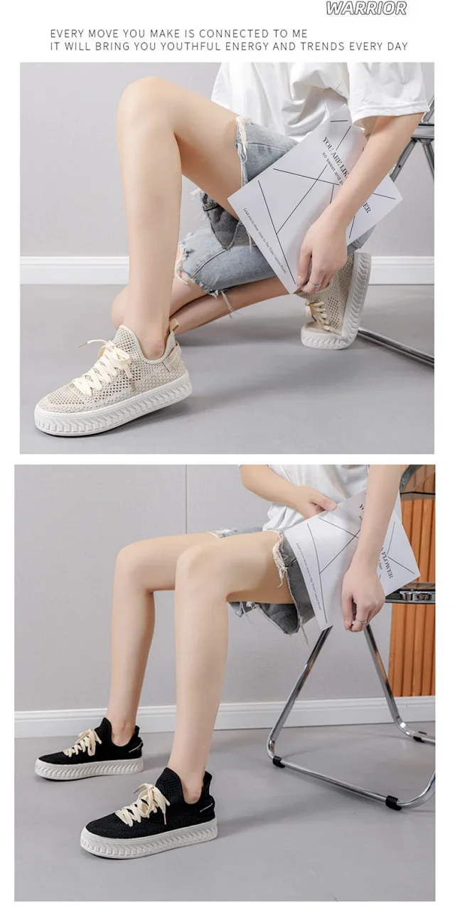 Women's Platform White Sneakers 2025 Mesh Athletic +2cm Y2K Detail