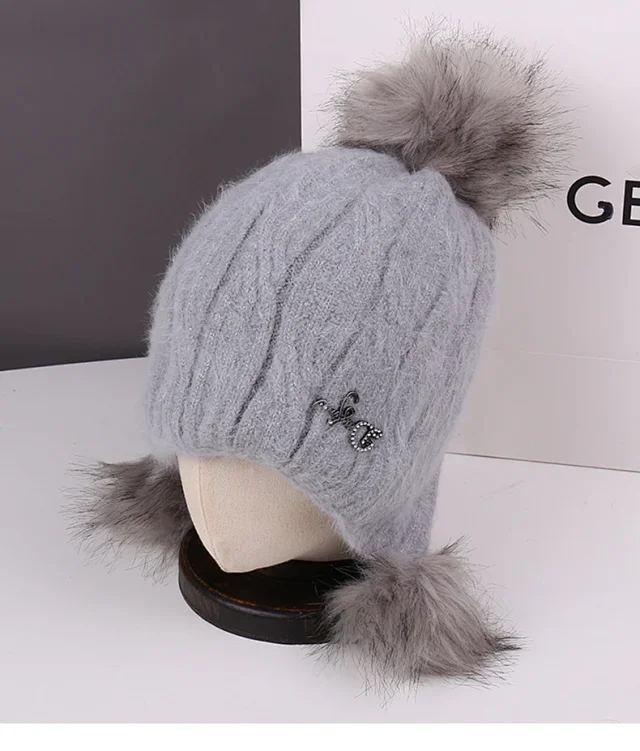 Pom Pom Knit Beanie Unisex Korean Detail
