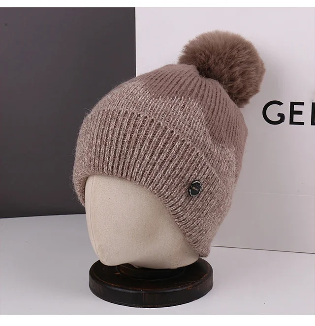 Pom Pom Knit Beanie Unisex Korean Detail