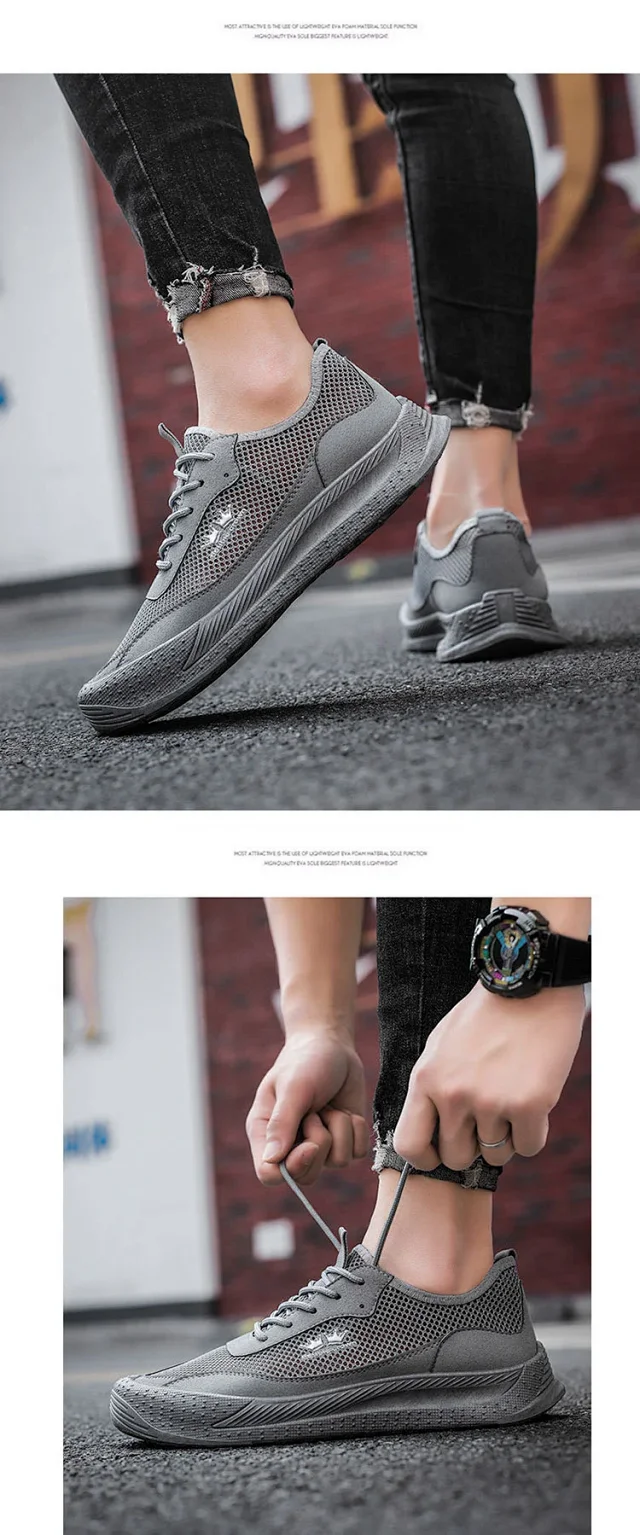 Men's Ventilated Mesh Height Low-Cut Shoes Detail