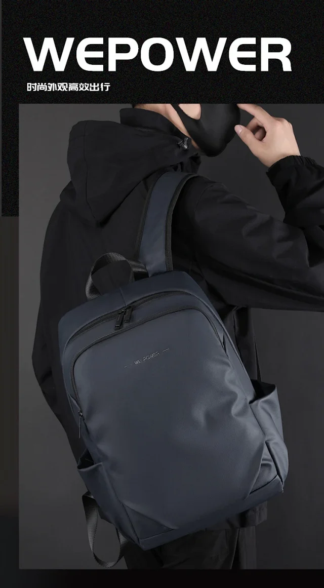 WEPOWER New Men's Large Laptop Backpack Detail