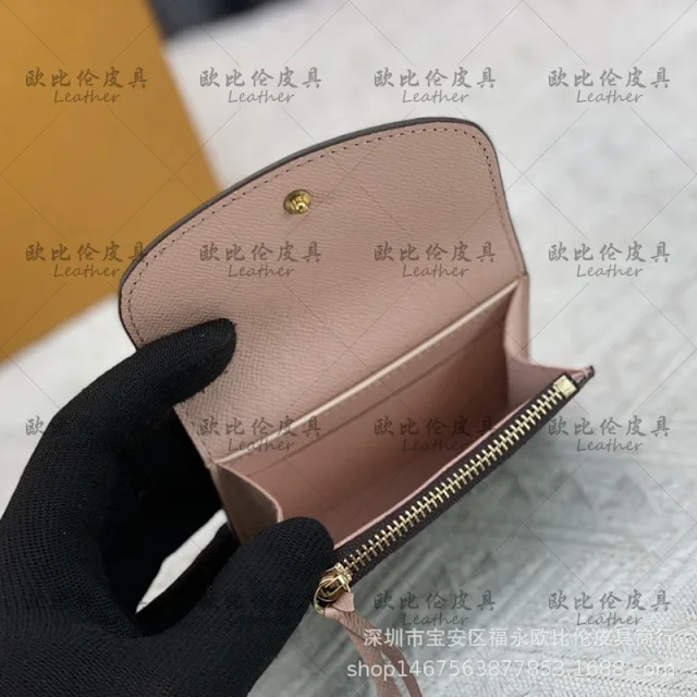M41939 Genuine Leather Women's Wallet Gold-tone Detail