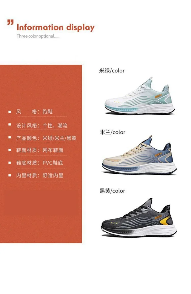 SS25 Men's Breathable Mesh Running Shoes Detail