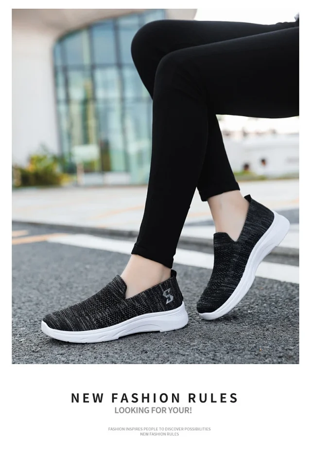 Comfy Summer Breathable Knit Cloth Shoes Detail