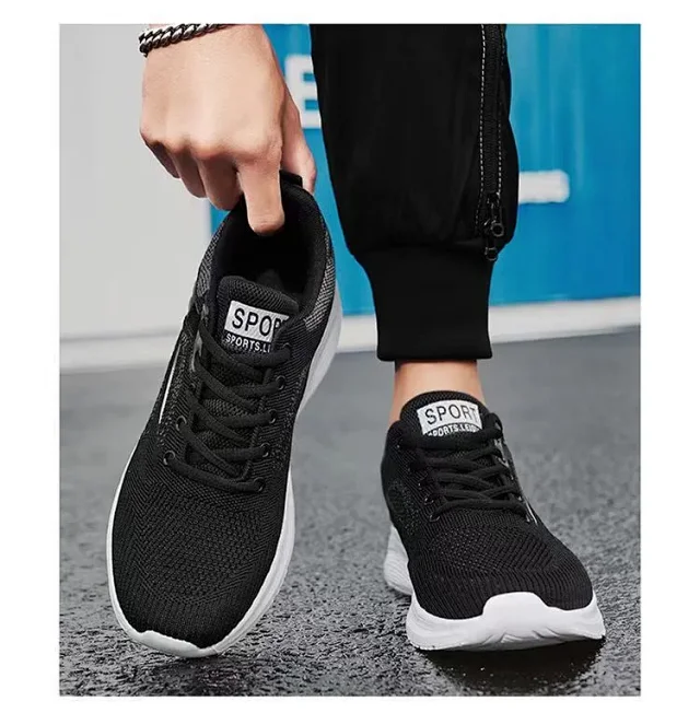 Men's Mesh Walking Sneakers with Lift Detail