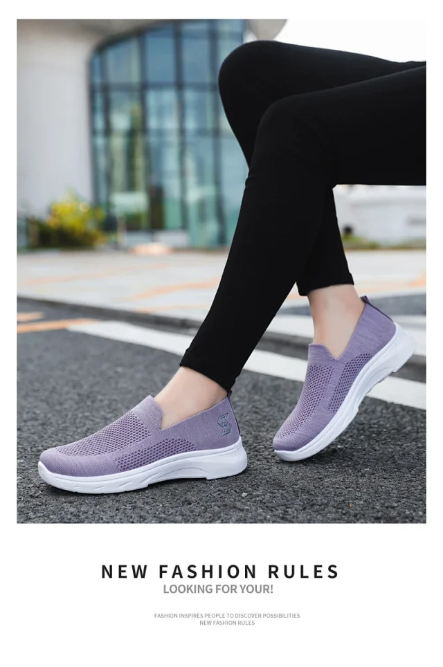 Comfy Summer Breathable Knit Cloth Shoes Detail