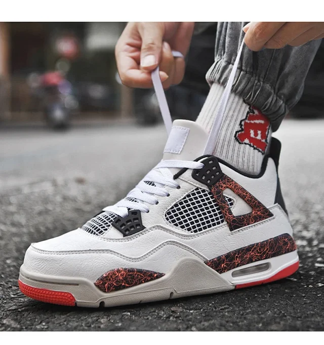 AJ4 White Cement University Blue Unisex Detail