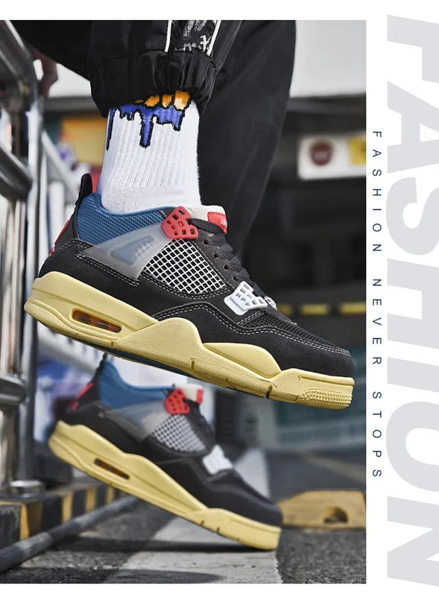 AJ4 White Cement University Blue Unisex Detail