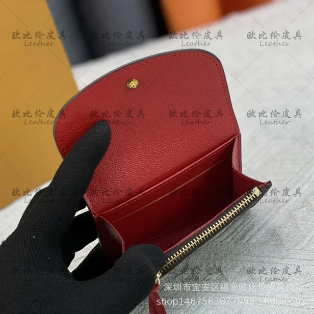 M41939 Genuine Leather Women's Wallet Gold-tone Detail