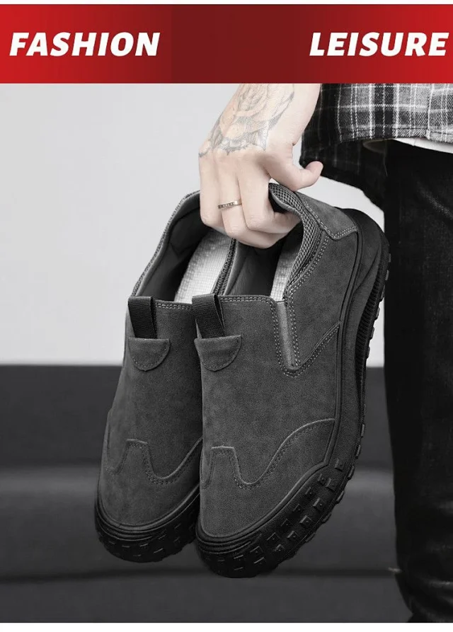 Men's Canvas Slip-On Work Driving Shoes Detail
