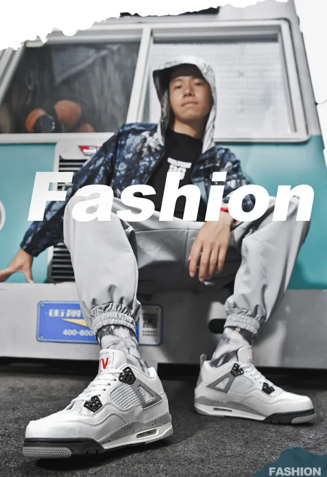 AJ4 White Cement University Blue Unisex Detail