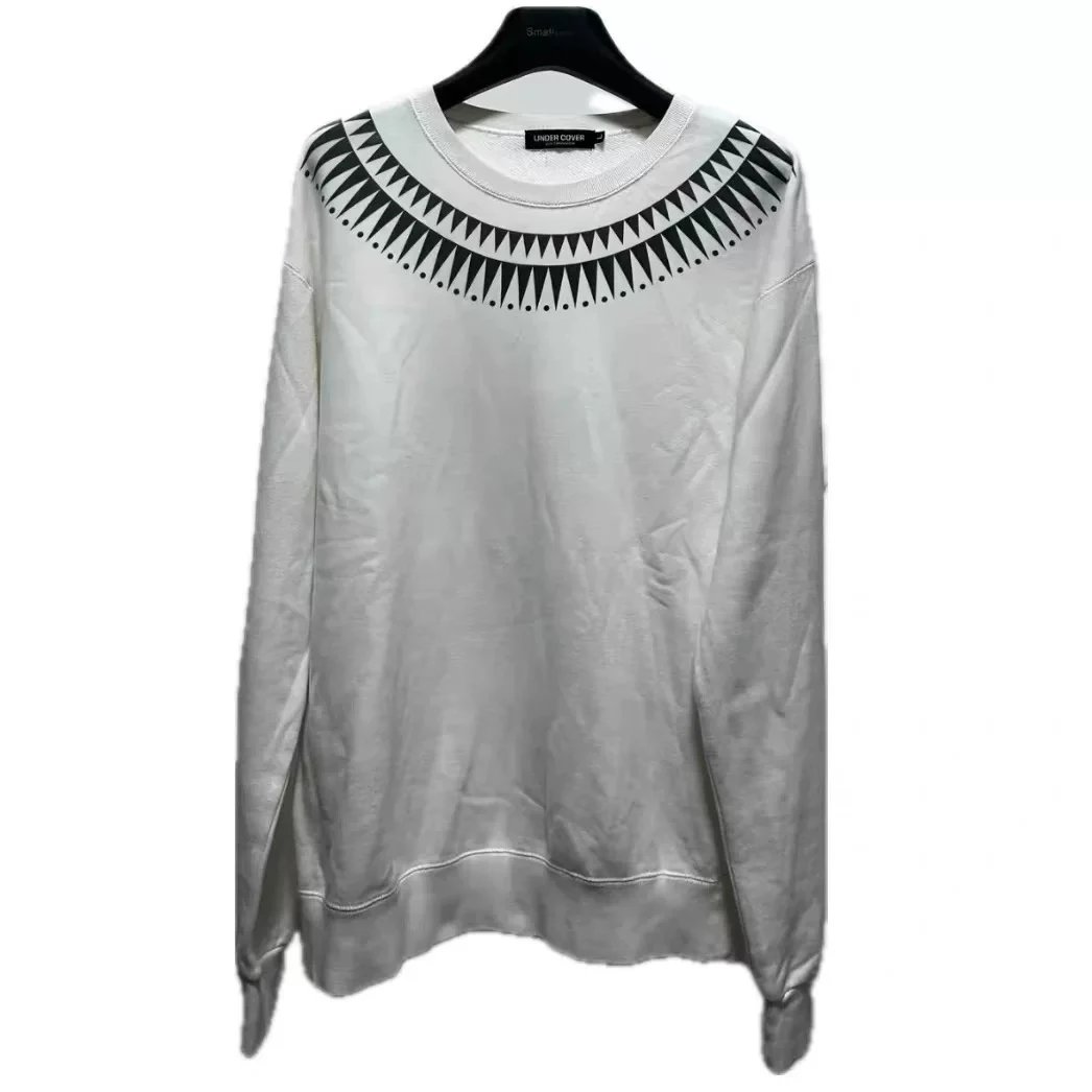 Undercover Giz Crewneck Sweater Sawtooth Print White