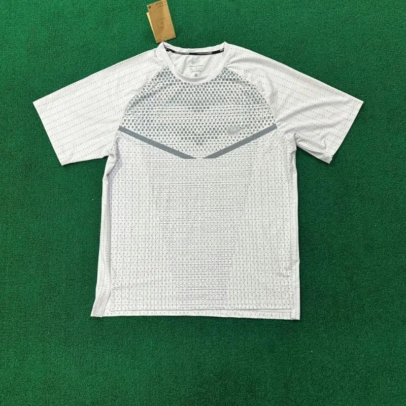 Nike Shirts Short-Sleeve Patterned Running Shirt — white