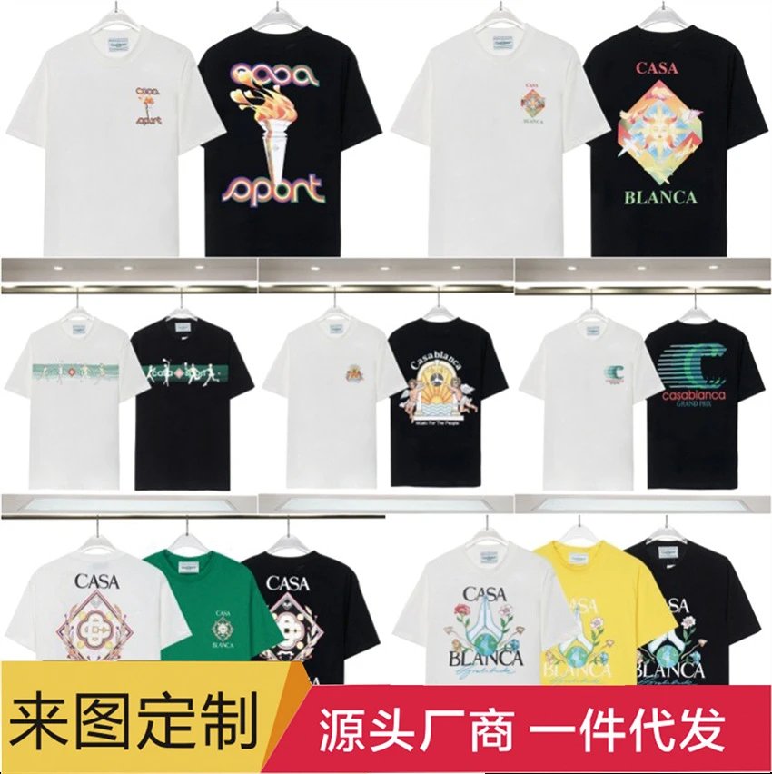 Tropical style summer fruit print loose short sleeved T-shirt card