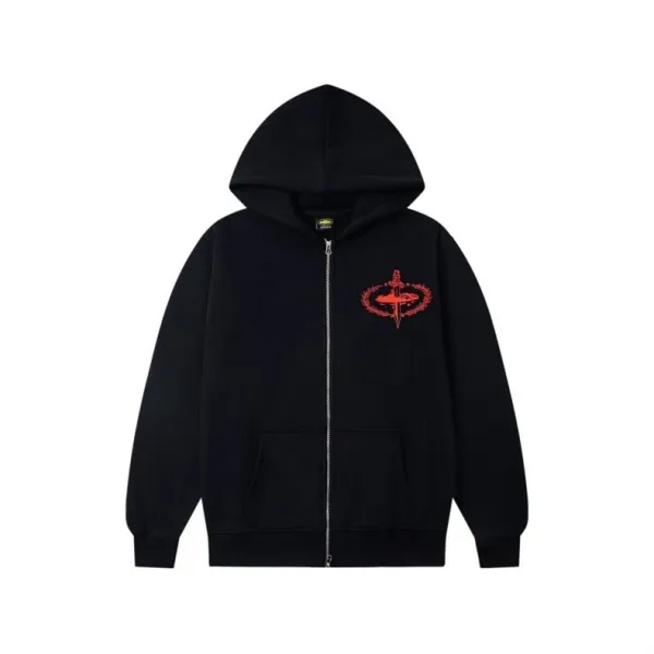 Off-White Hoodie Gray Zip-Up Hoodie - 5