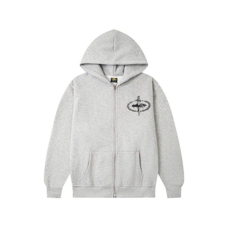 Off-White Hoodie Gray Zip-Up Hoodie - 1