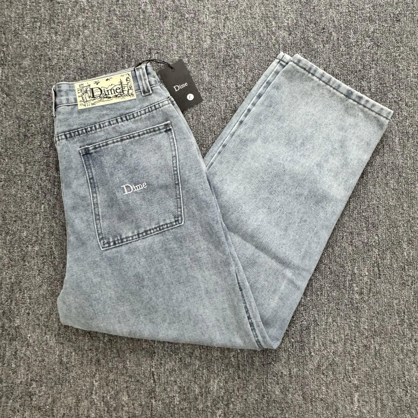 Embroidered Straight Denim Jeans photo 3