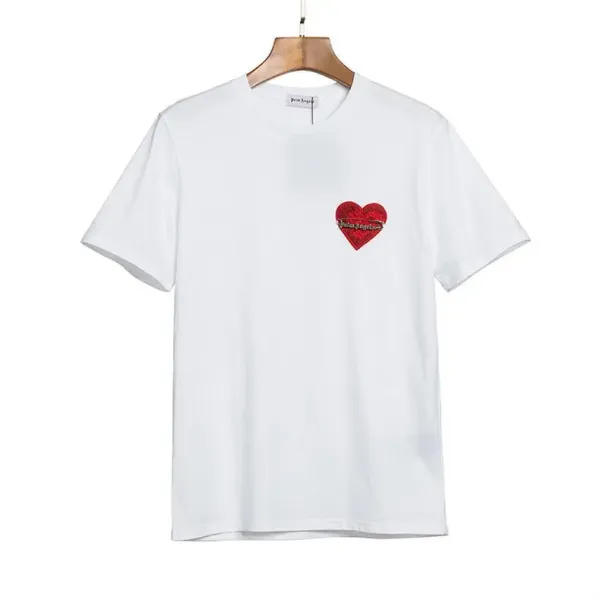 Palm Angels Distressed Logo Print Beige T-Shirt - 29