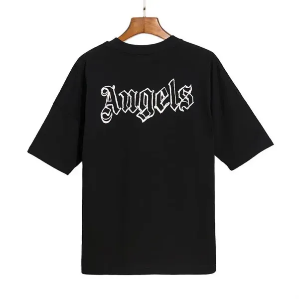 Palm Angels Distressed Logo Print Beige T-Shirt - 35