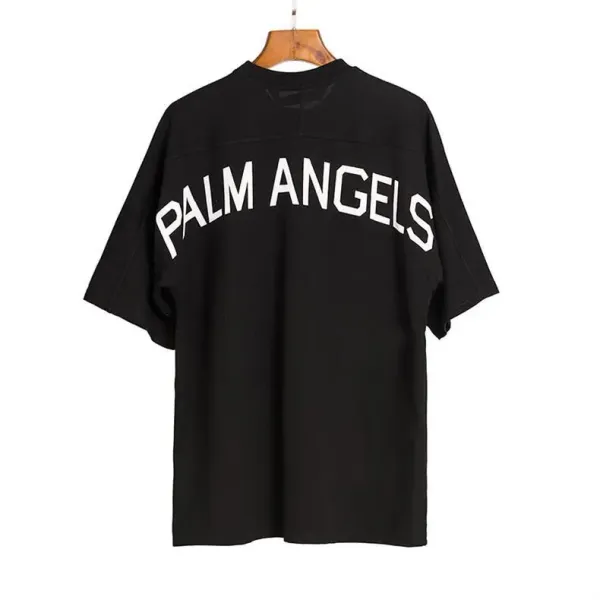 Palm Angels Distressed Logo Print Beige T-Shirt - 31
