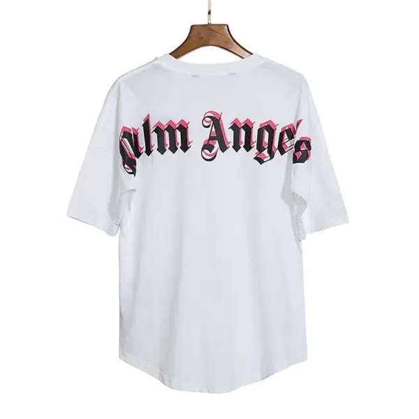 Palm Angels Distressed Logo Print Beige T-Shirt - 46