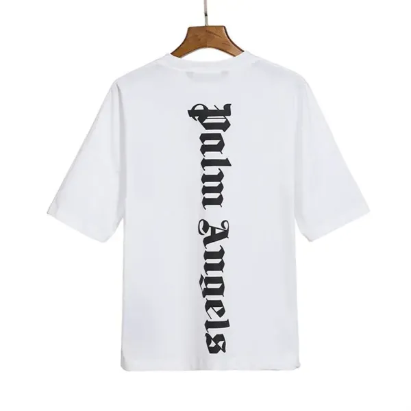 Palm Angels Distressed Logo Print Beige T-Shirt - 38