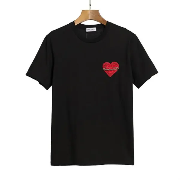 Palm Angels Distressed Logo Print Beige T-Shirt - 28