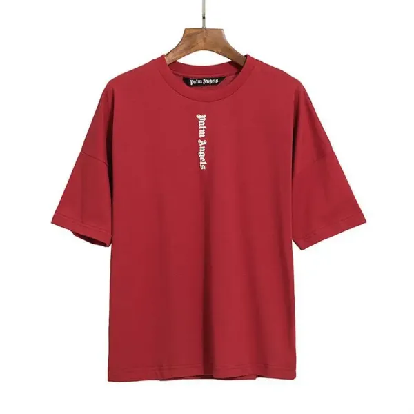 Palm Angels Distressed Logo Print Beige T-Shirt - 43