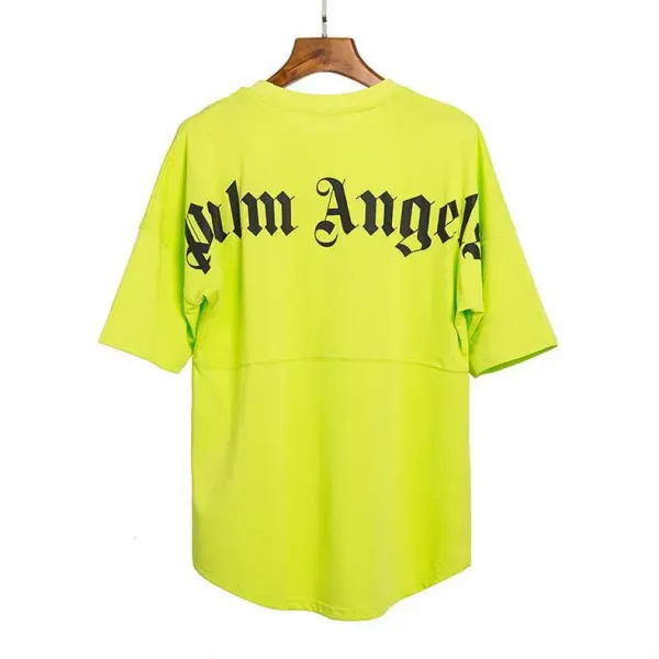 Palm Angels Distressed Logo Print Beige T-Shirt - 21