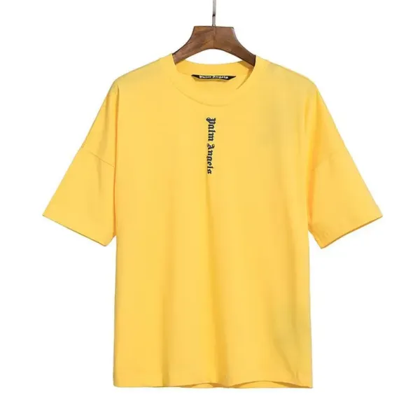 Palm Angels Distressed Logo Print Beige T-Shirt - 41