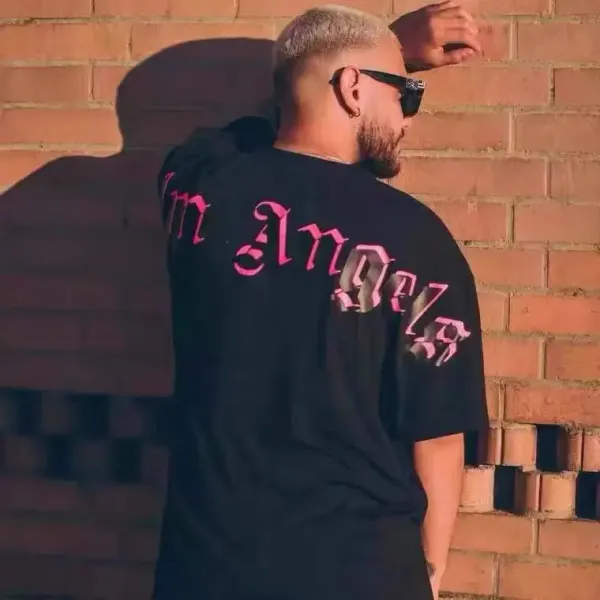 Palm Angels Distressed Logo Print Beige T-Shirt - 8