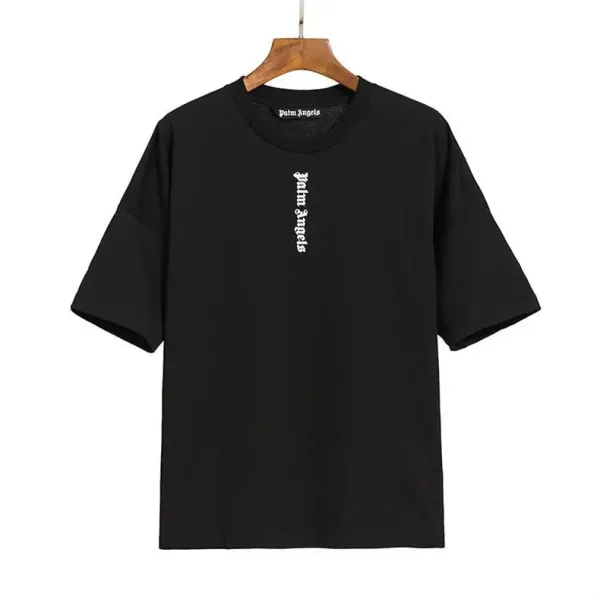 Palm Angels Distressed Logo Print Beige T-Shirt - 36